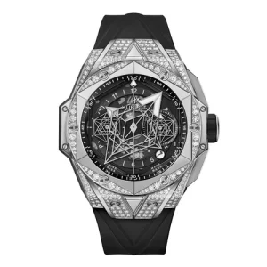 Hublot Đồng Hồ Nam Hublot Big Bang Sang Bleu II Titanium Pavé 45mm Màu Đen